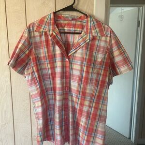 Foxcroft Red and Blue Plaid Women's Blouse